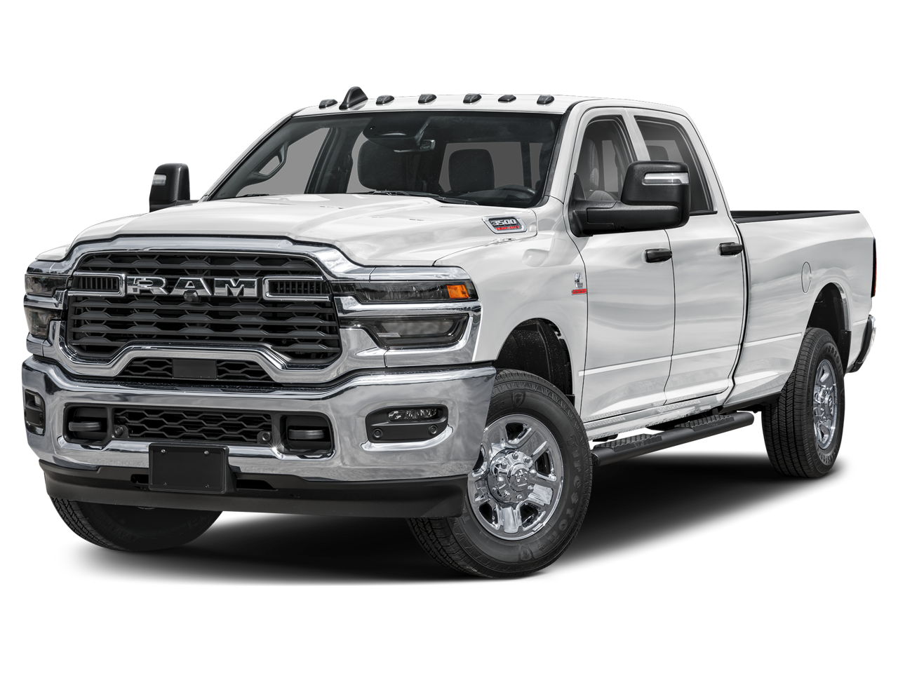 2026 RAM Ram 3500 RAM 3500 TRADESMAN CREW CAB 4X4 8' BOX in Bright White Clear-Coat Exterior Paint — front three-quarter view