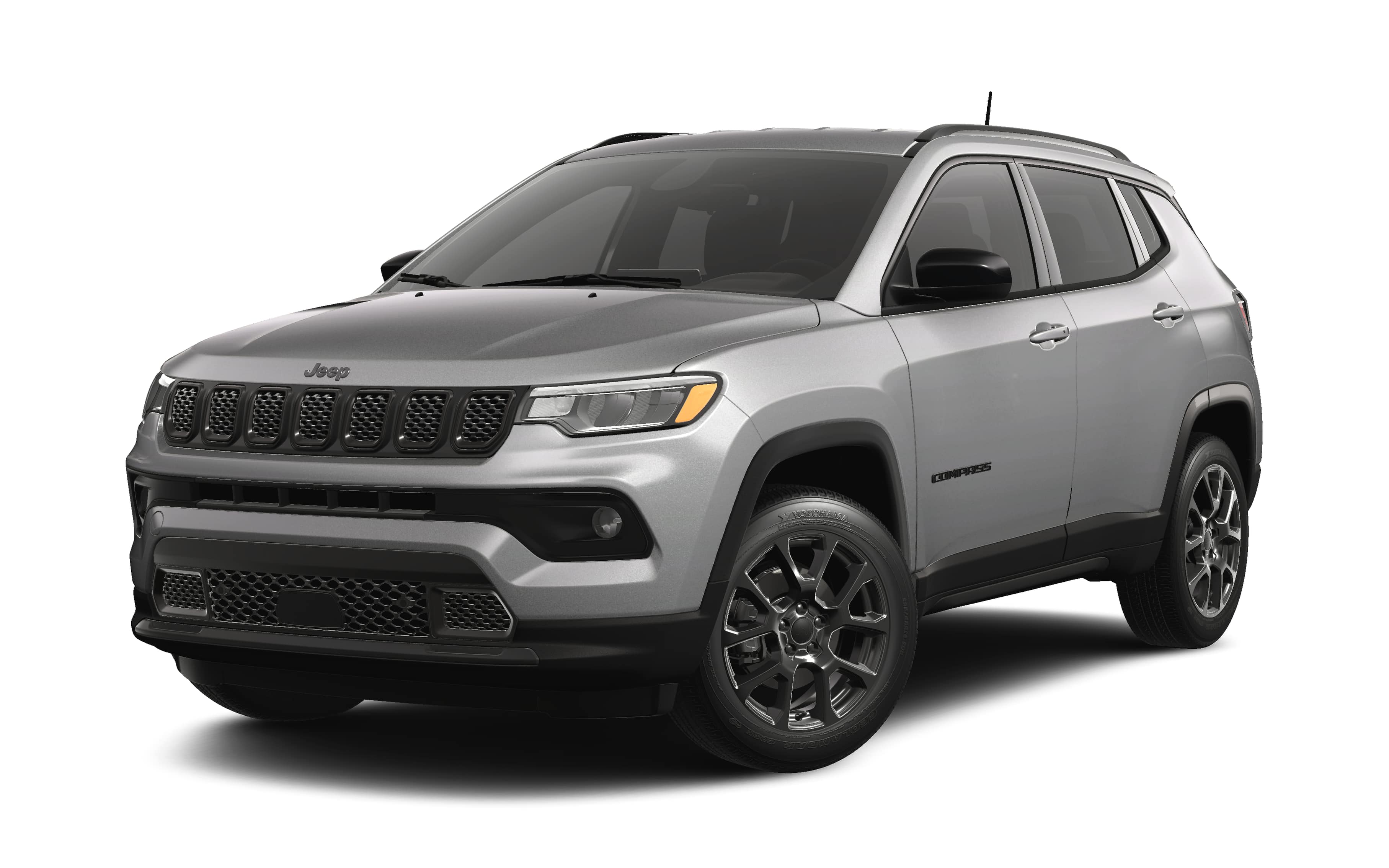 2026 Jeep Compass COMPASS LATITUDE ALTITUDE 4X4 in Silver Zynith Metallic Clear-Coat Exterior Paint — front three-quarter view