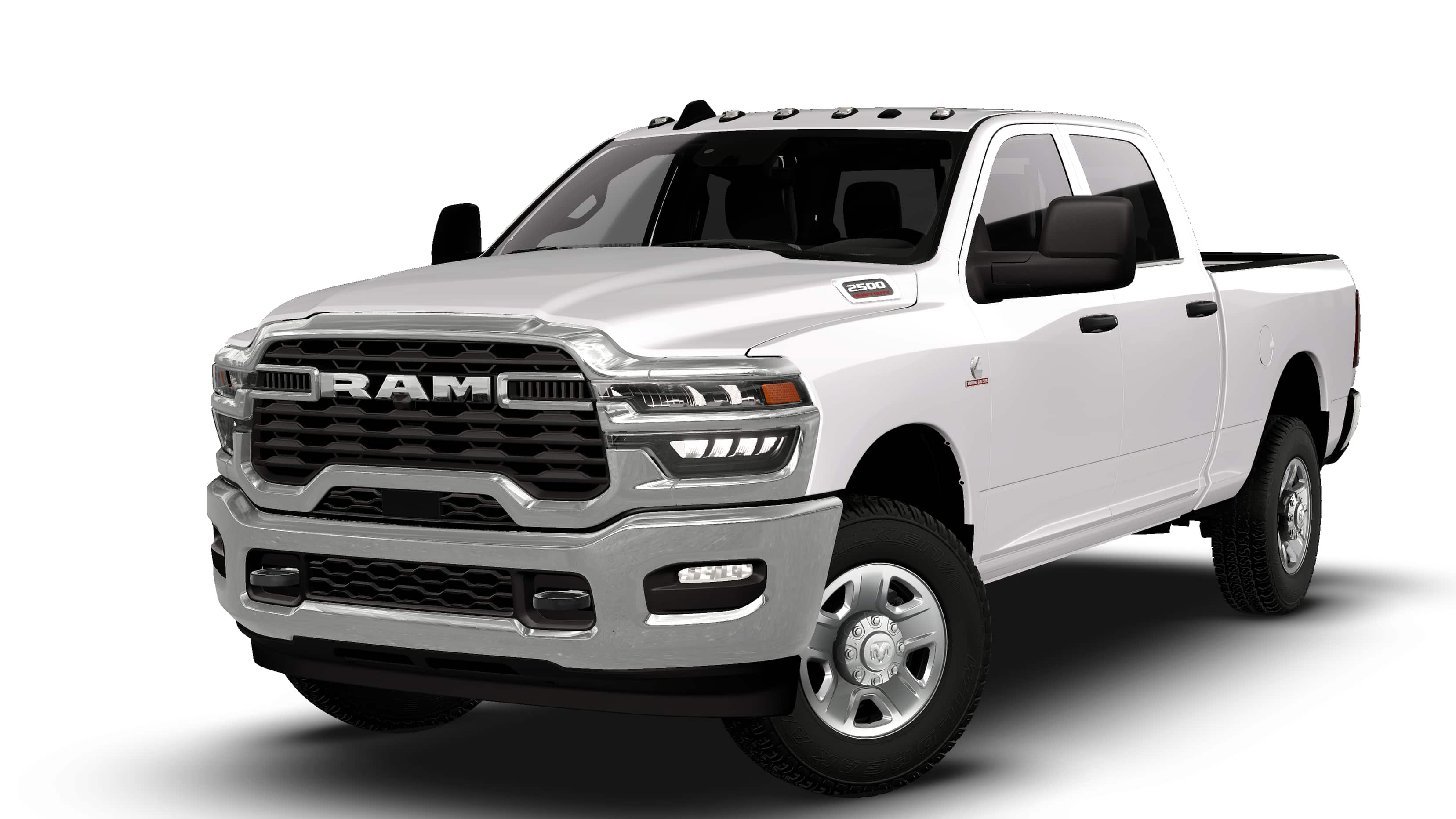 2026 RAM Ram 2500 RAM 2500 TRADESMAN CREW CAB 4X4 6'4' BOX in Bright White Clear-Coat Exterior Paint — front three-quarter view